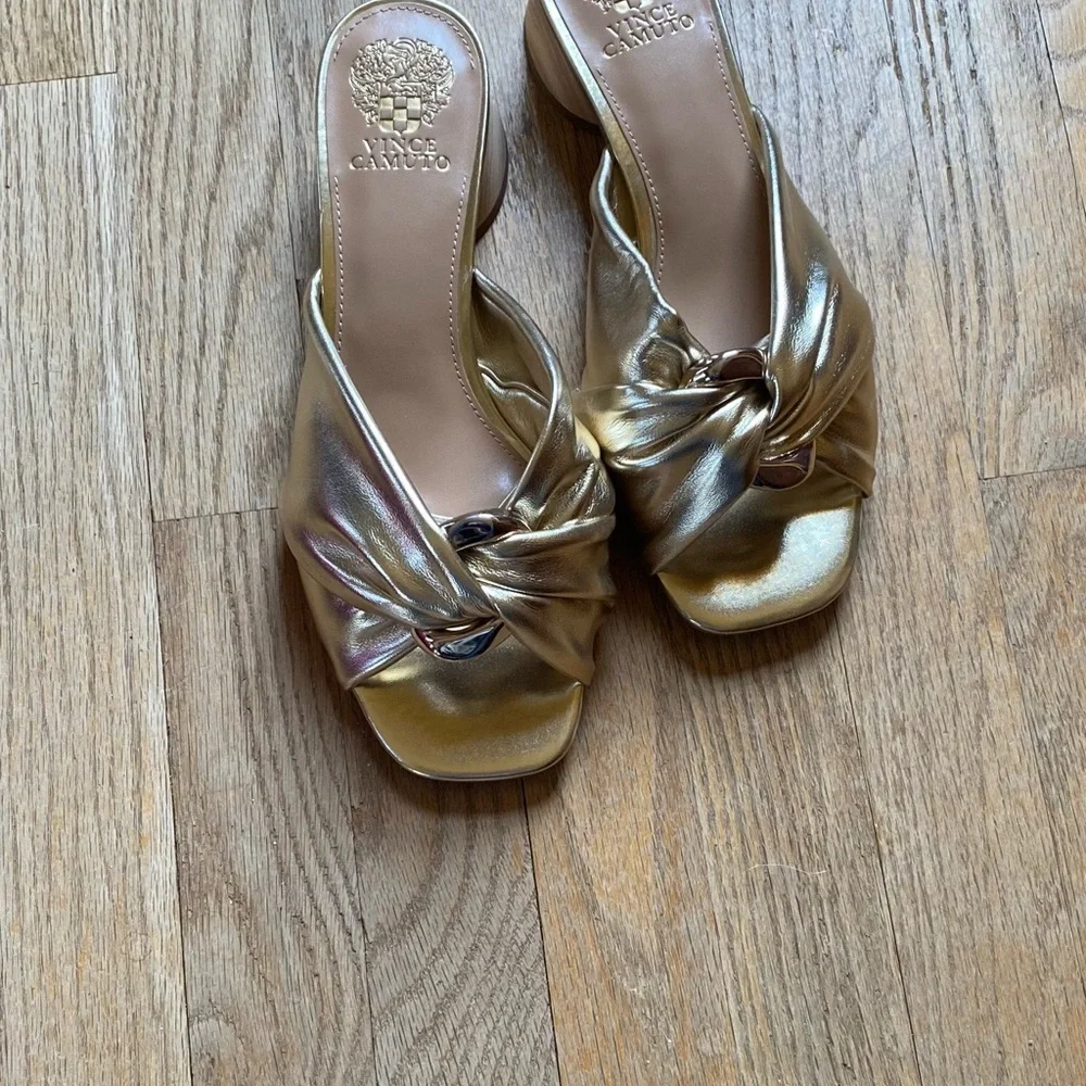 Vince Camuto Gold Knot Sandals - Picture 6 of 6